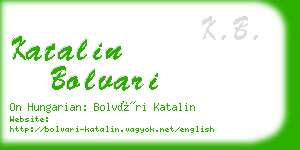 katalin bolvari business card